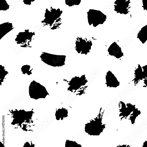 Grunge seamless pattern. Ink splashes background.