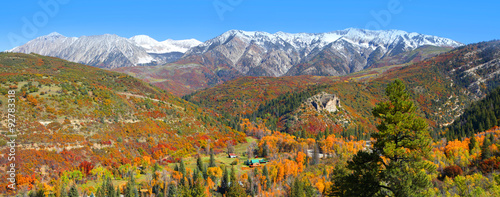 Autumn landscape near Kebler pass in Colorado photo