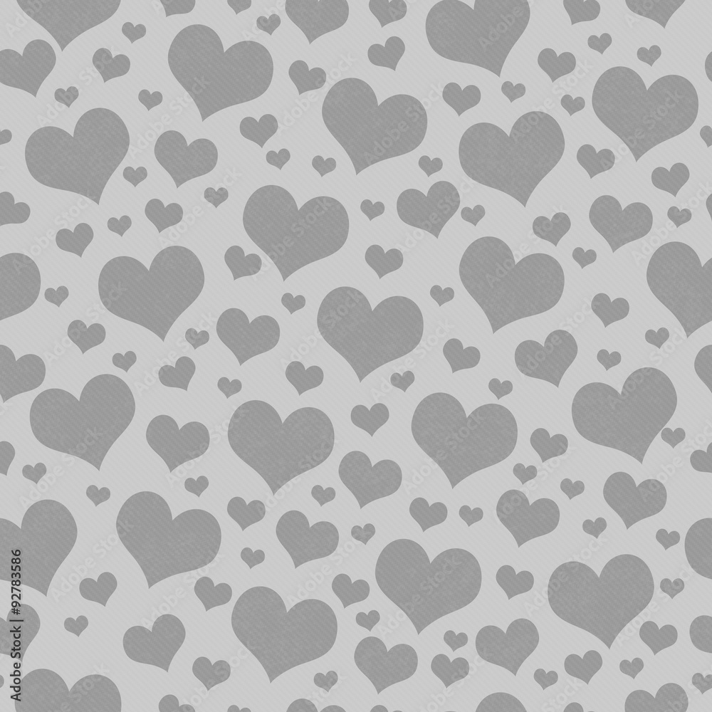 Gray Hearts Tile Pattern Repeat Background