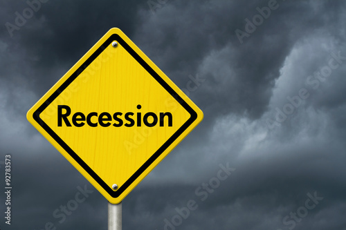 Recession Warning Road Sign