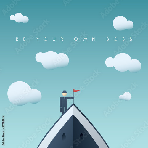 Be your own boss business concept. Corporate manager or