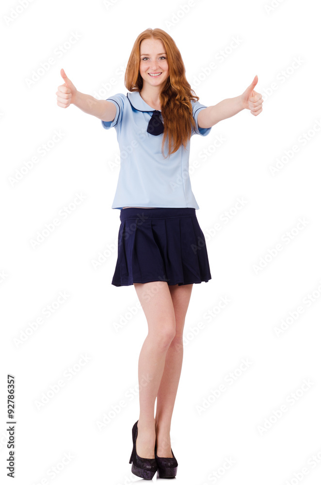 Young naughty student female isolated on white Young naughty student female isolated on white