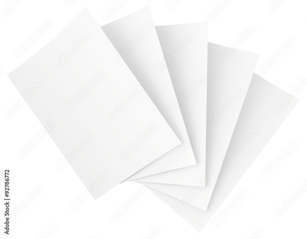 blank sheets of paper isolated on white background blank sheets of paper isolated on white background