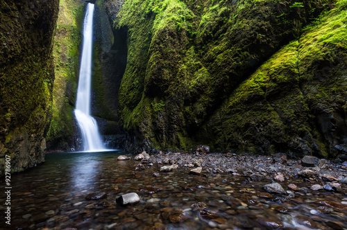 waterfalls in Oneonta Gorge trail, Oregon photo