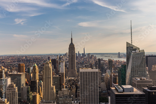 areal view of New York City midtown skyline in the afternoon. © kanonsky