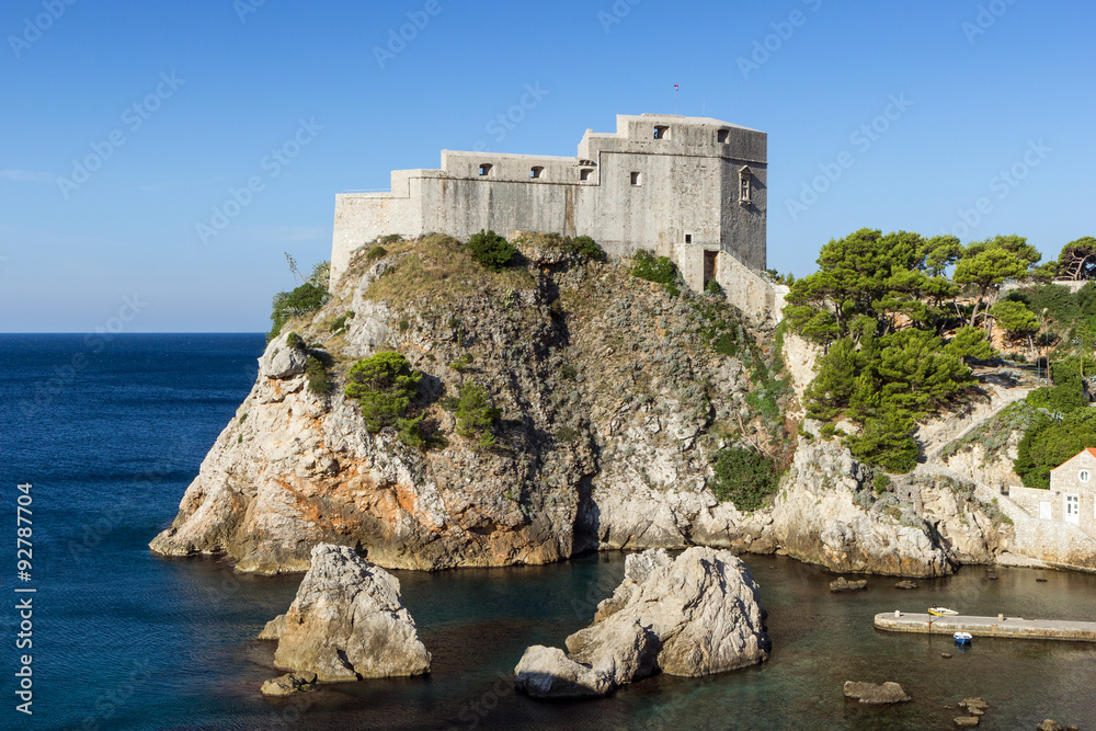 View of Fort Lovrijenac (St. Lawrence Fortress) in Dubrovnik, Croatia.