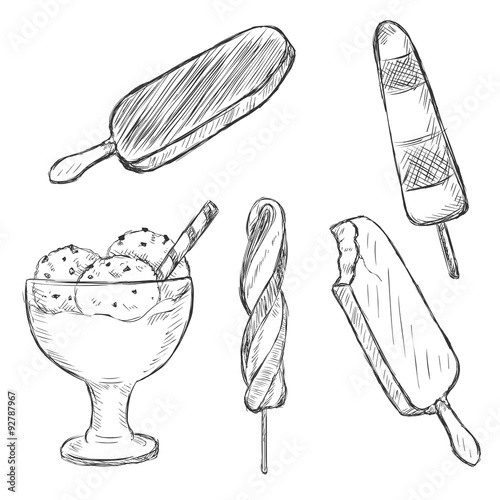 Vector Sketch Set of Ice Cream