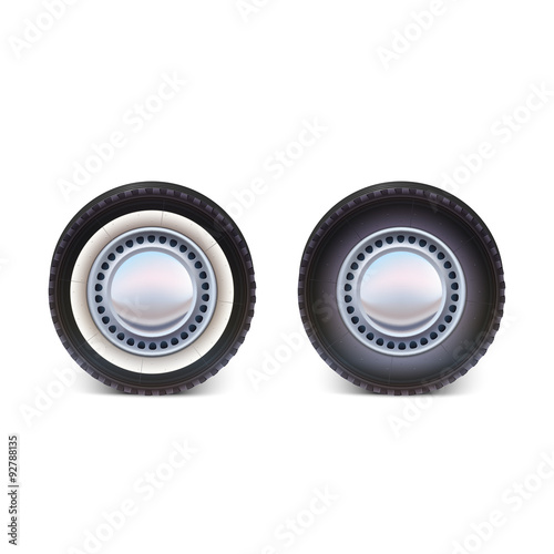 Car wheel on white background