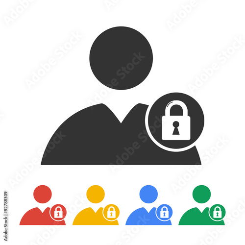 User icon, lock icon