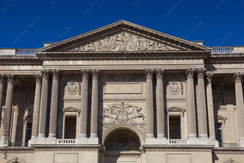 Facade of the Louvre museum, Paris, Ile-de-france, France