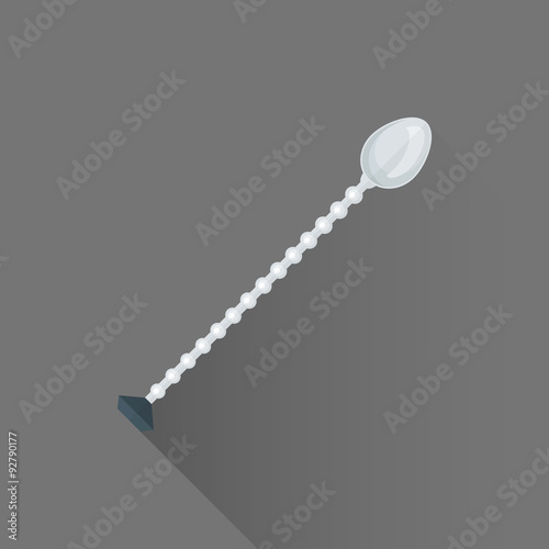 vector flat style barman spoon illustration icon.