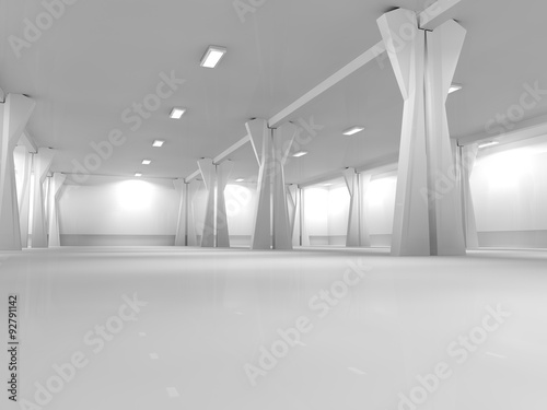  Empty underground parking area 3D rendering