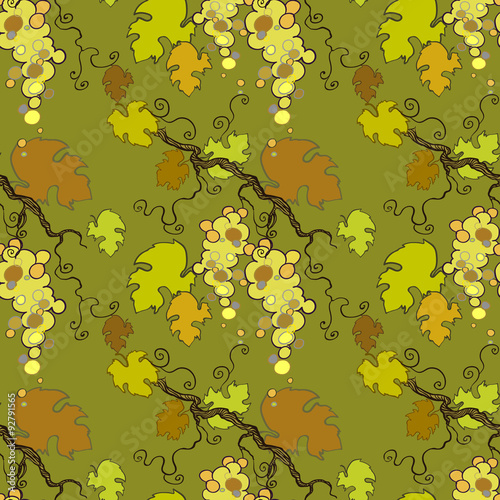 Seamless pattern with white grape 