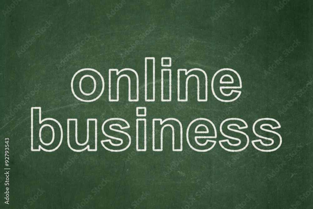 Finance concept: Online Business on chalkboard background Finance concept: Online Business on chalkboard background
