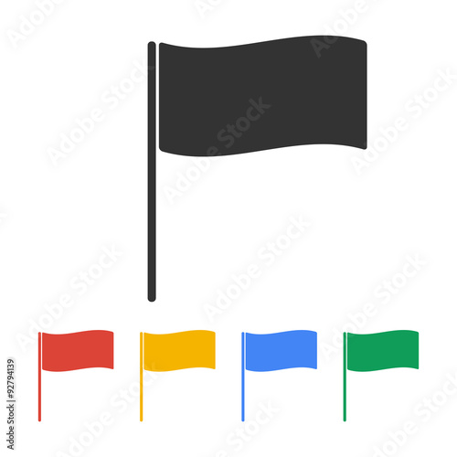 Flag icon. Location marker symbol. Flat design style.