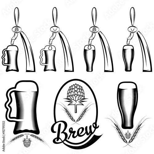 vintage collection of beer and beer dispensers