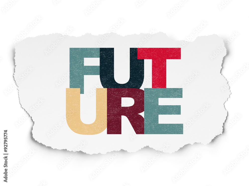 Timeline concept: Future on Torn Paper background Timeline concept: Future on Torn Paper background