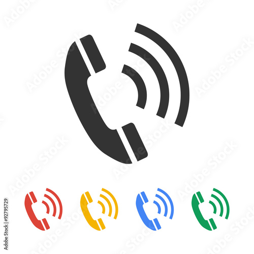 Flat icon of a phone