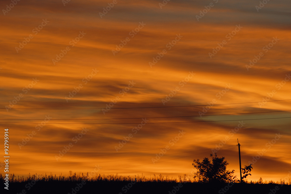 Electricity pylon silhouette