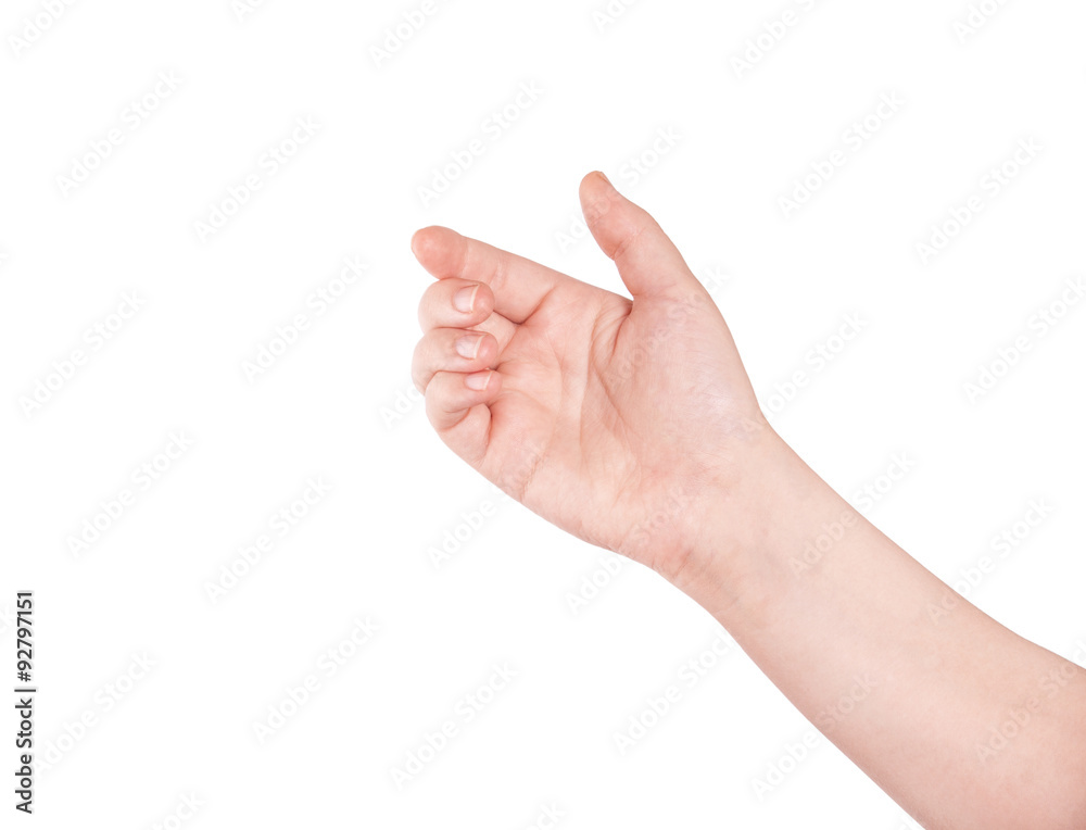 Beautiful woman hand holding isolated on white background Beautiful woman hand holding isolated on white background