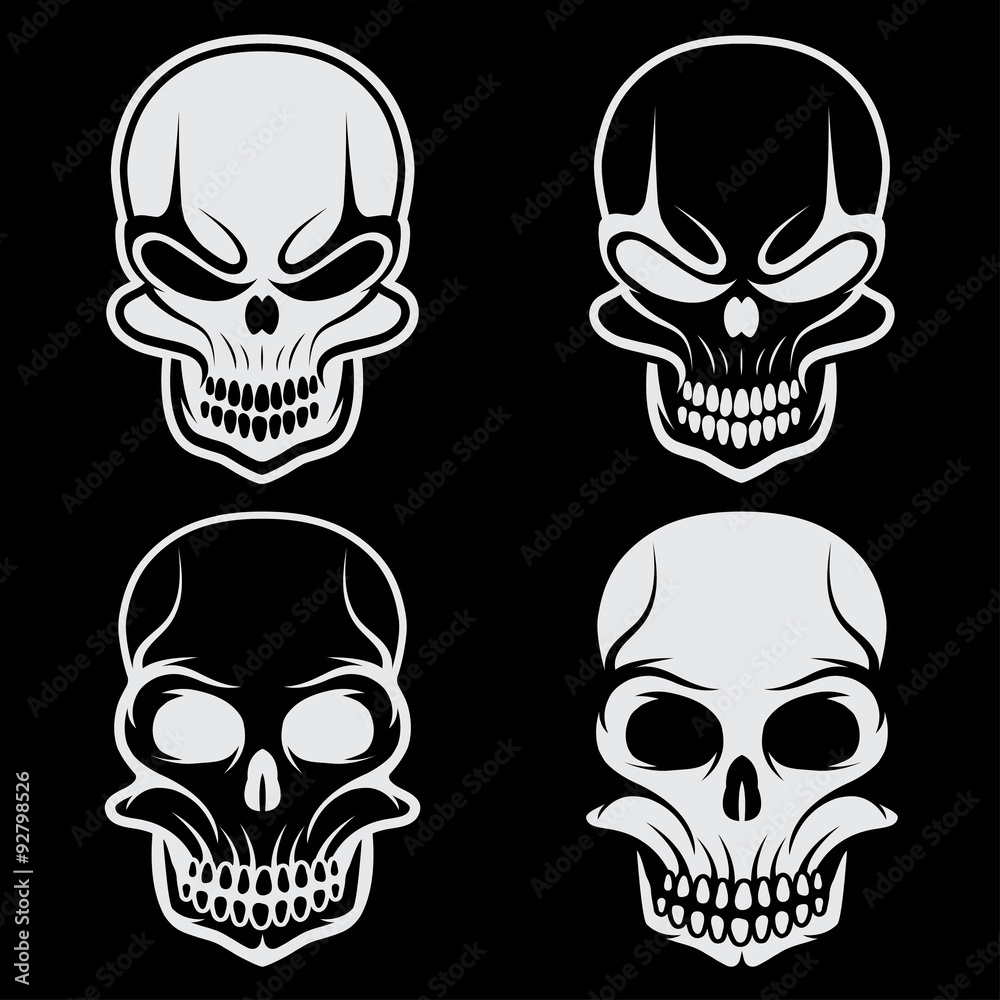 Obraz premium set of skulls vector design template