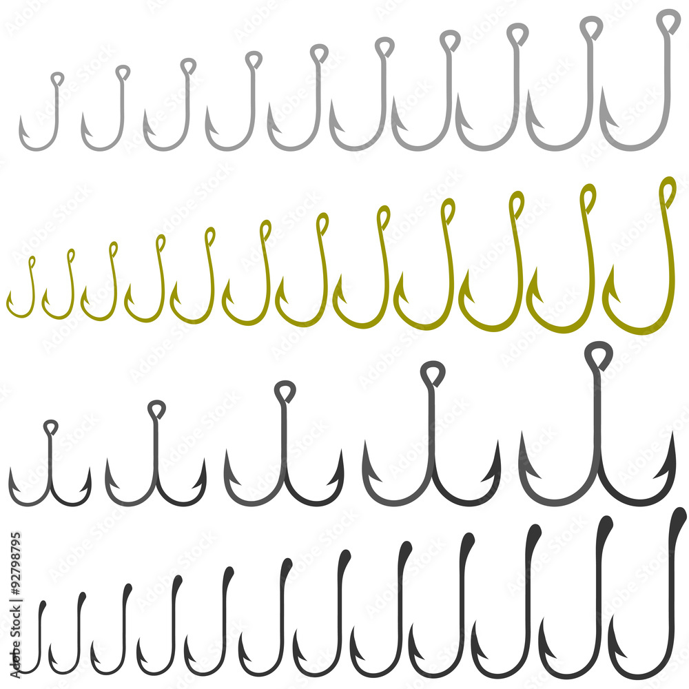 Set of Different Steel Hooks