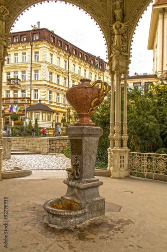 Karlovy Vary Mineral spring "Snake".Karlovy Vary is well known i