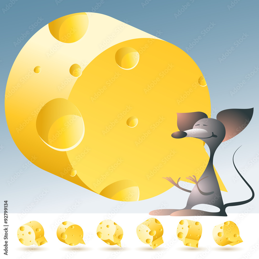 3D vector yellow cheese alphabet with funny mouse. All symbols in set have 6 random points of view. Letter Q 3D vector yellow cheese alphabet with funny mouse. All symbols in set have 6 random points of view. Letter Q