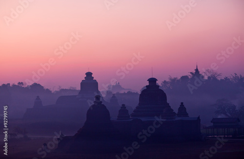 Sunset time in Mrauk U Archaeological Zone  Myanmar