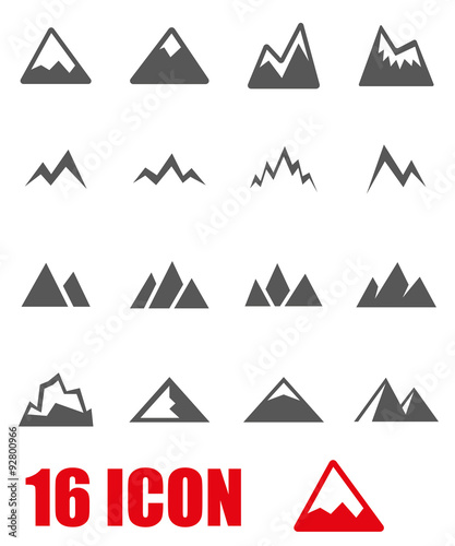 Vector grey mountains icon set