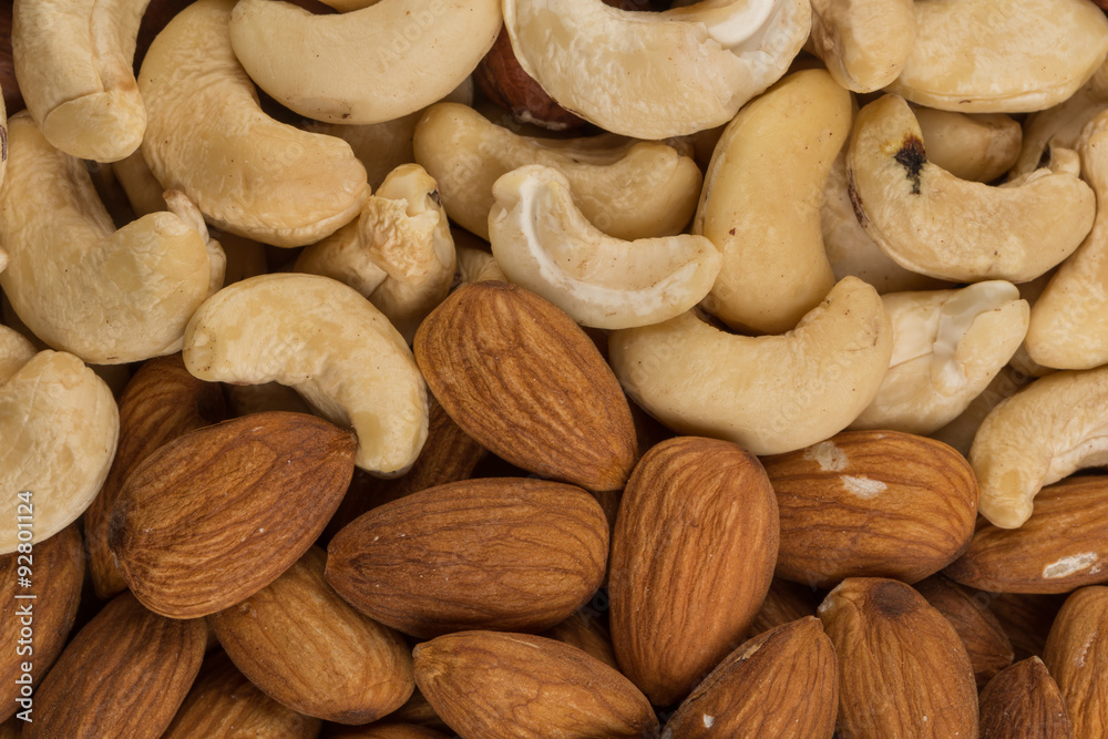 mixed nuts background above closeup mixed nuts background above closeup