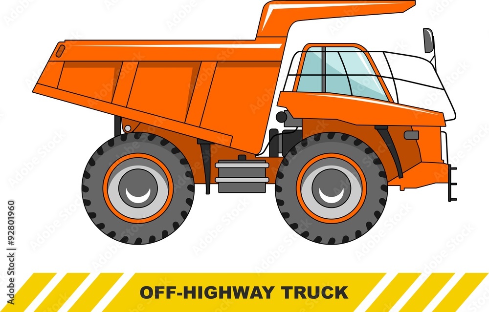 Obraz premium Off-highway truck. Heavy mining truck. Vector illustration.
