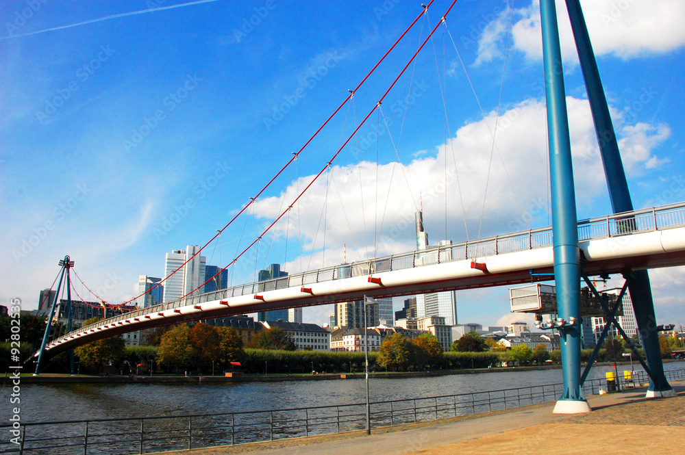 Fototapeta premium Fußgängerbrücke über den Fluss