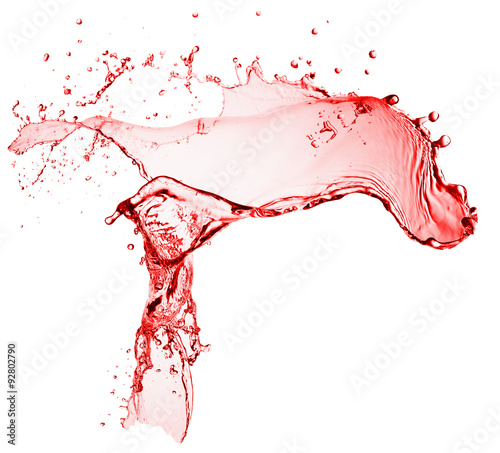 red wine splash, isolated on white background