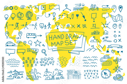 Hand draw map set elements
