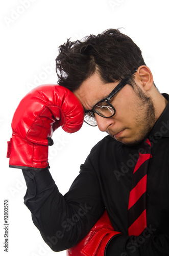 Man businessman with red boxing gloves © Elnur