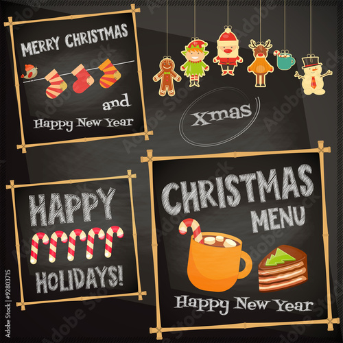 Set of Cute Christmas Character