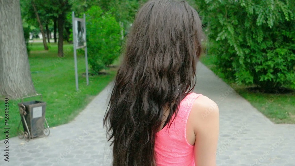 cute beautiful long curly hair woman dancing outdoors cute beautiful long curly hair woman dancing outdoors