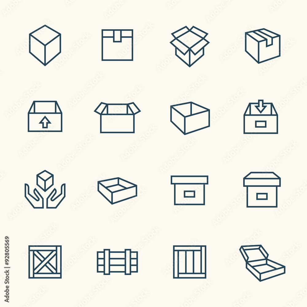 Box icon set Box icon set