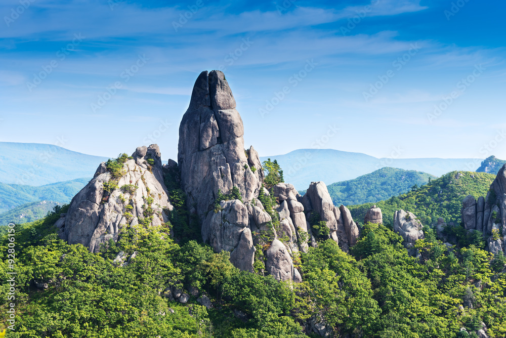 Naklejka premium Beautiful mountain called Castle, Zamok. Russia Primorsky Krai.