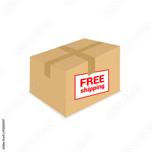 free shipping on the box vector