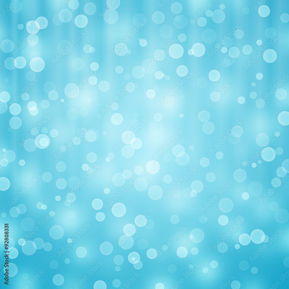 Blue blurred vector background with bokeh effect
