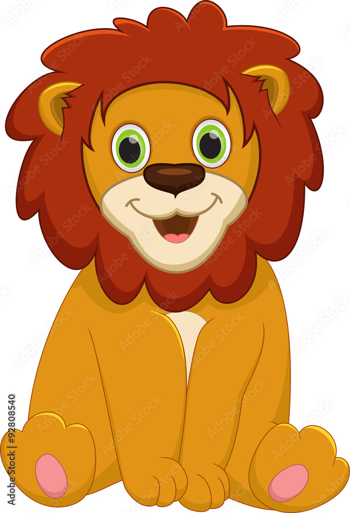 Fototapeta premium Cute baby lion cartoon