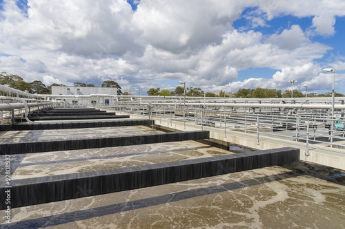 Aeration tank with waste water 