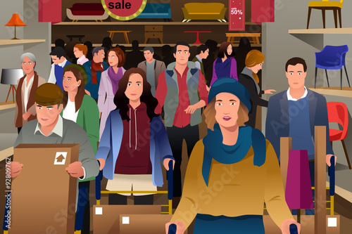 People Shopping on Black Friday