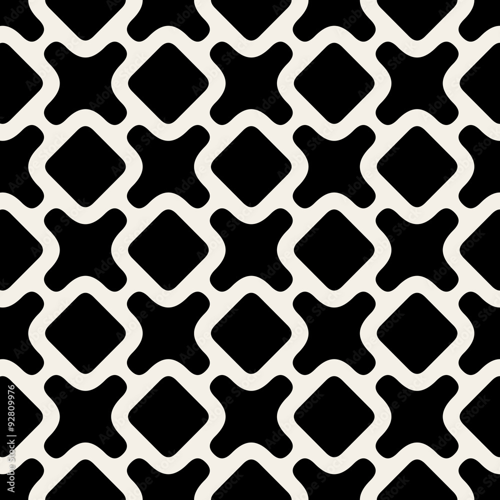 Vector Seamless Black And White Rounded Shape Pattern Vector Seamless Black And White Rounded Shape Pattern