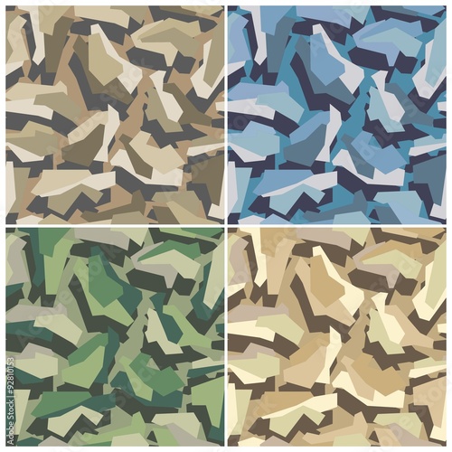 Camouflage Seamless Vector Pattern Set