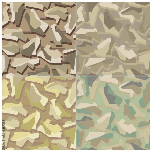 Camouflage Seamless Vector Pattern Set