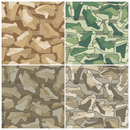 Camouflage Seamless Vector Pattern Set