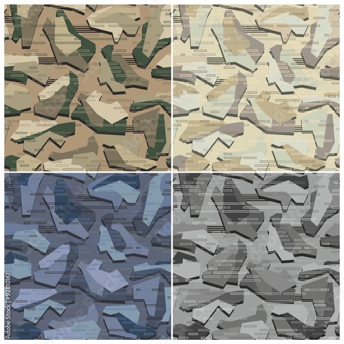 Camouflage Seamless Vector Pattern Set